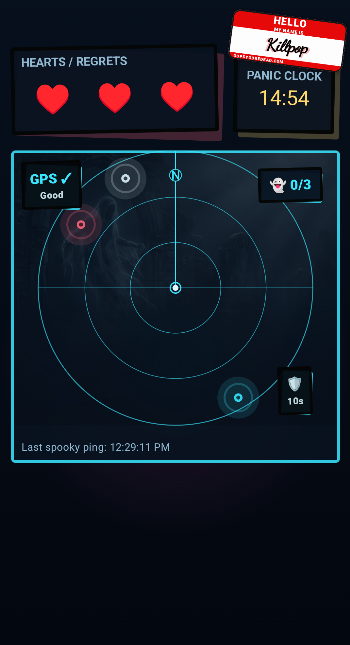 Ghost Hunt active game screen